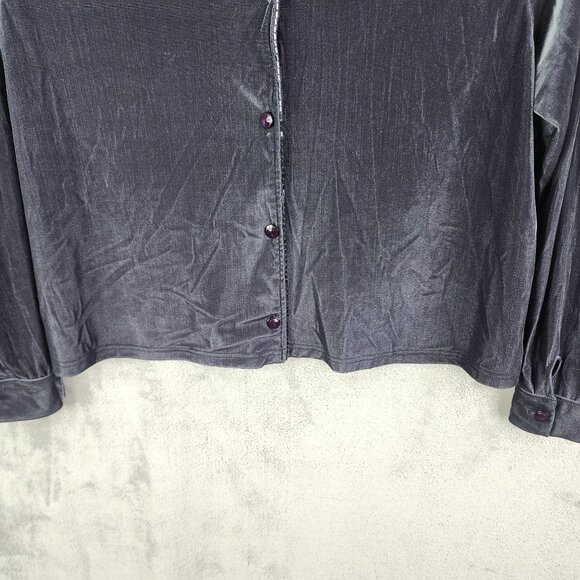 Womens Vintage Velvet Amanda Smith Shirt Button-Up Stretch Long Sleeve Size XL - Picture 4 of 12